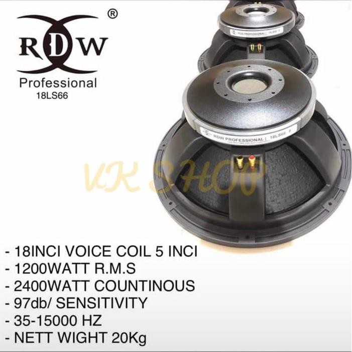 SPEAKER KOMPONEN RDW 18LS66 / 18 LS66 / 18 LS 66 ORIGINAL 18 INCH