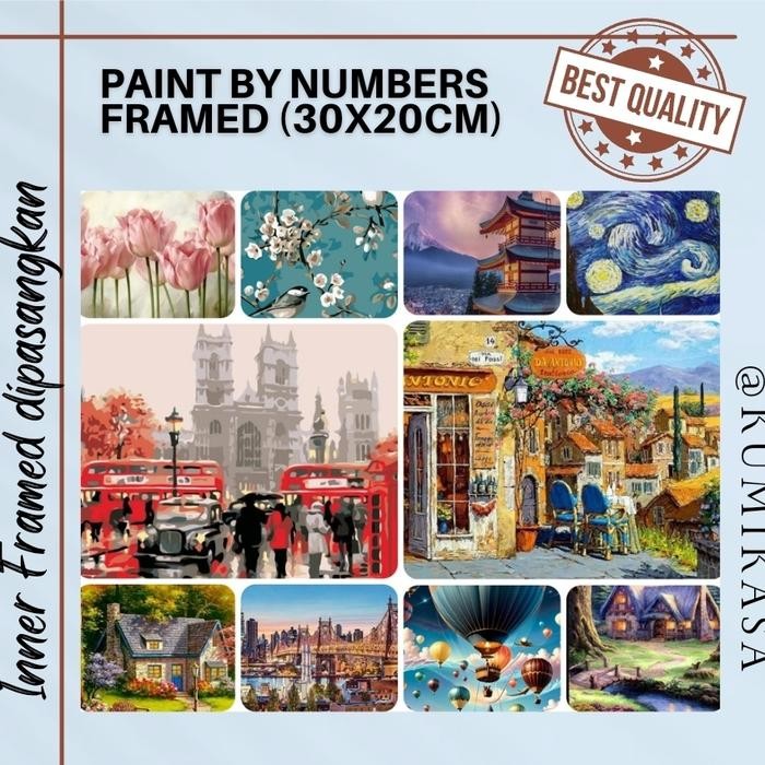 

Diy Painting By Number 30X20Cm Kerajinan Tangan - Inner Framed