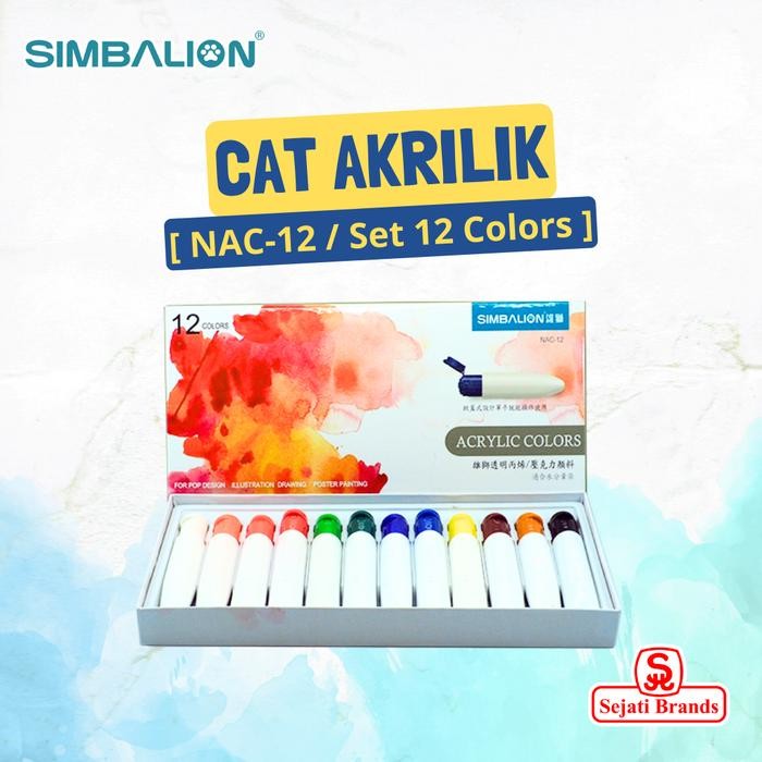 

Simbalion Cat Acrylic Set 12 Colors Nac 12 / Cat Akrilik Simbalion