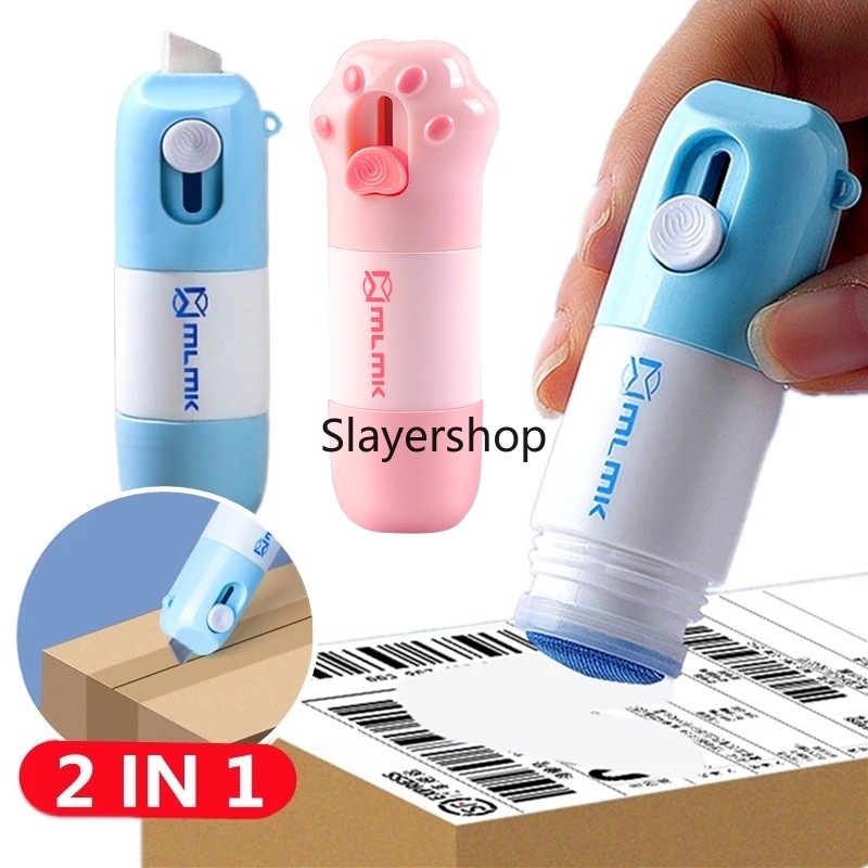 

2in1 Thermal Paper Correction Fluid with Cutting Tool Box Opener Privacy Protection Quick-Drying