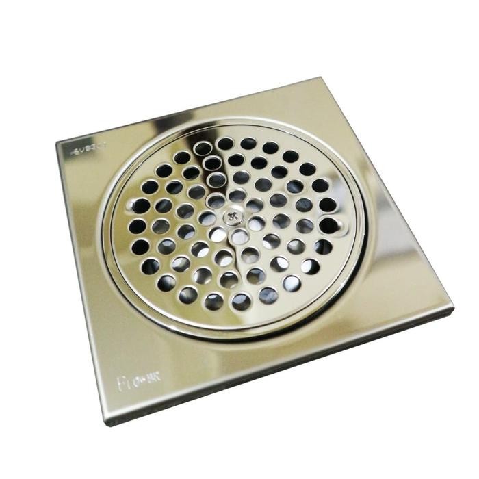 Floor Drain merk FLOWER ukuran 4 inch Stainless Steel SUS 304 Type FL1 Kode 1417