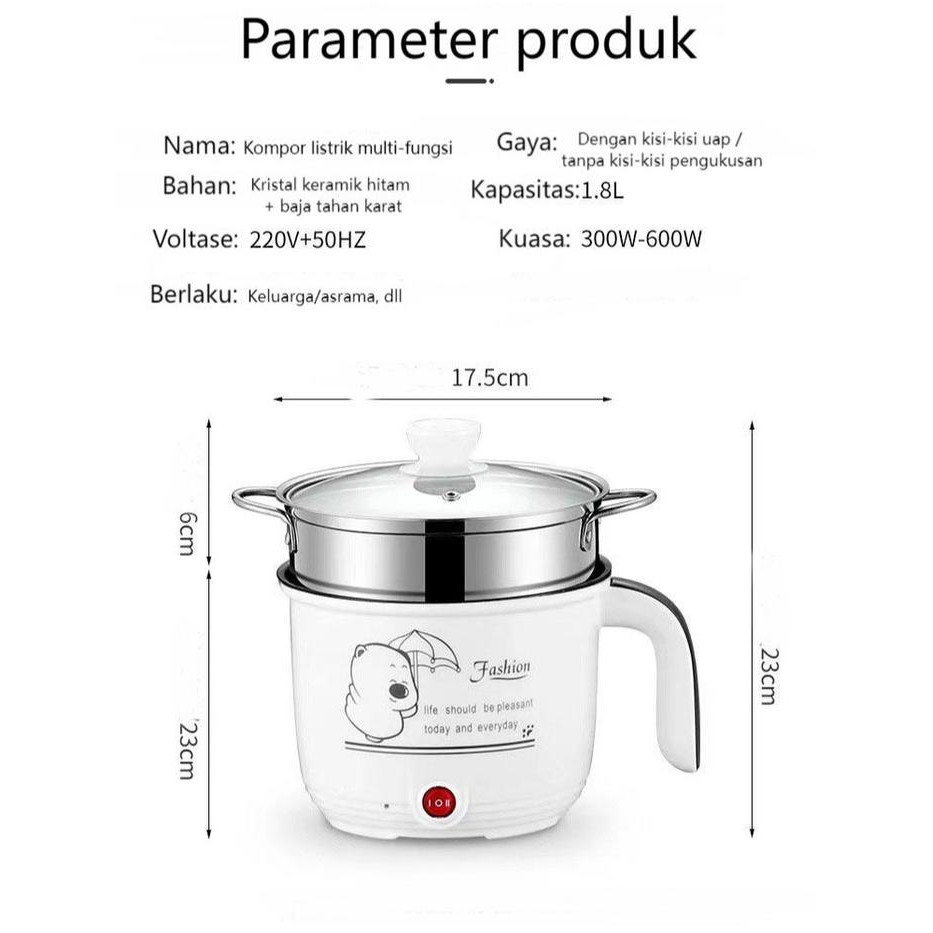 Kompor Listrik Multi-Fungsi, Asrama Mahasiswa, Mie Masak Anti Lengket, Hot Pot Listrik Kecil