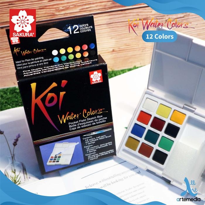 

Cat Air Sakura Koi Watercolor 12 Pocket Field Sketch Box #Gratisongkir