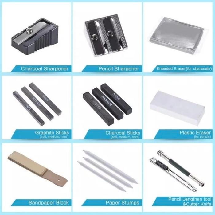 

Sketching 40 Pcs Pencil Set Drawing Kit Tools Pensil Gambar Sketsa Art #Gratisongkir