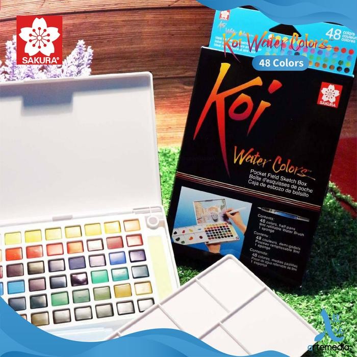 

Cat Air Sakura Koi Watercolor 48 Pocket Field Sketch Box #Gratisongkir