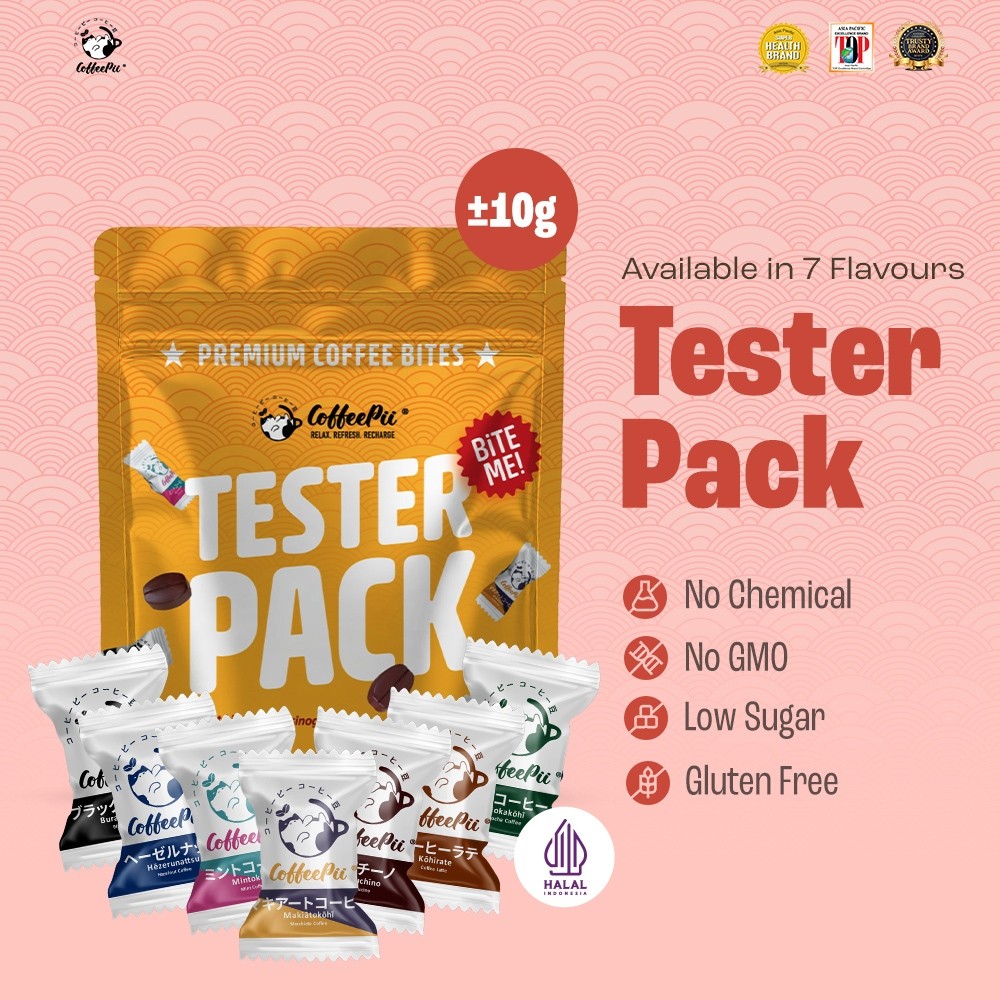 

Coffeepii Indonesia - Tester Pack Coffee Candy Low Sugar Vegan Friendly Snack Import Jepang - 12g