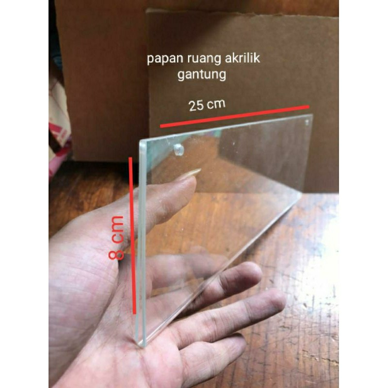 

papan nama ruang akrilik gantung uk 8 x 25 cm tebal 2mm