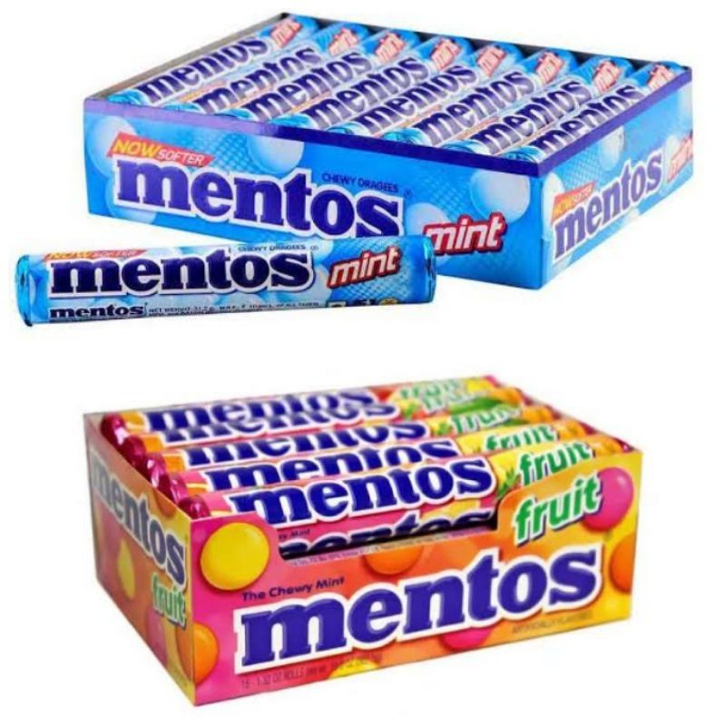 

MENTOS Permen Mentos Roll 1 Box x 14 Roll 29 gram