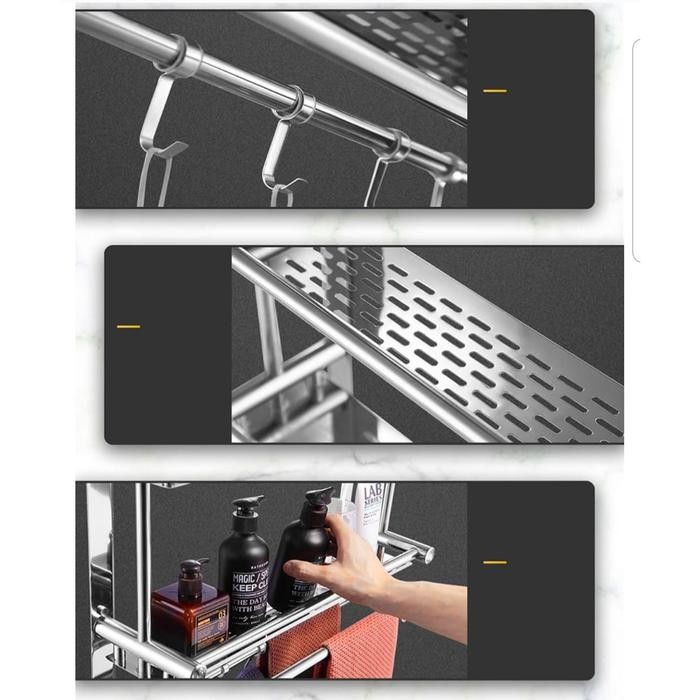 Terlaris Micoe Rak Kamar Mandi Rak Handuk Rak Dinding Stainless Steel 3 Tingkat