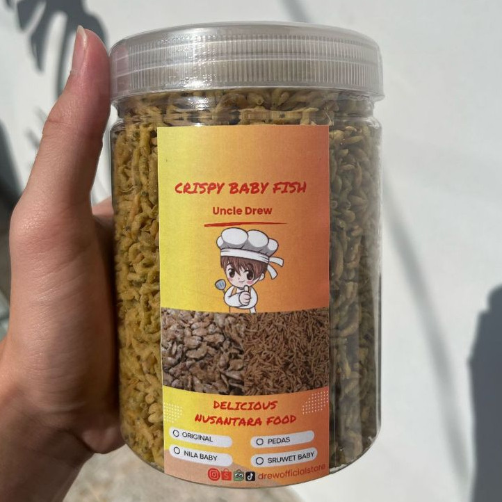 

IKAN SRUWET CRISPY ( BABY FISH TERI TAWAR ) 250GRAM UNCLE DREW