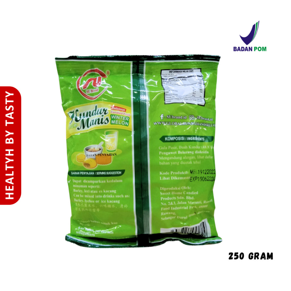 

Manisan Kundur Tangkwe Gula Kundur Manis Winter Melon SU Brand 100 g