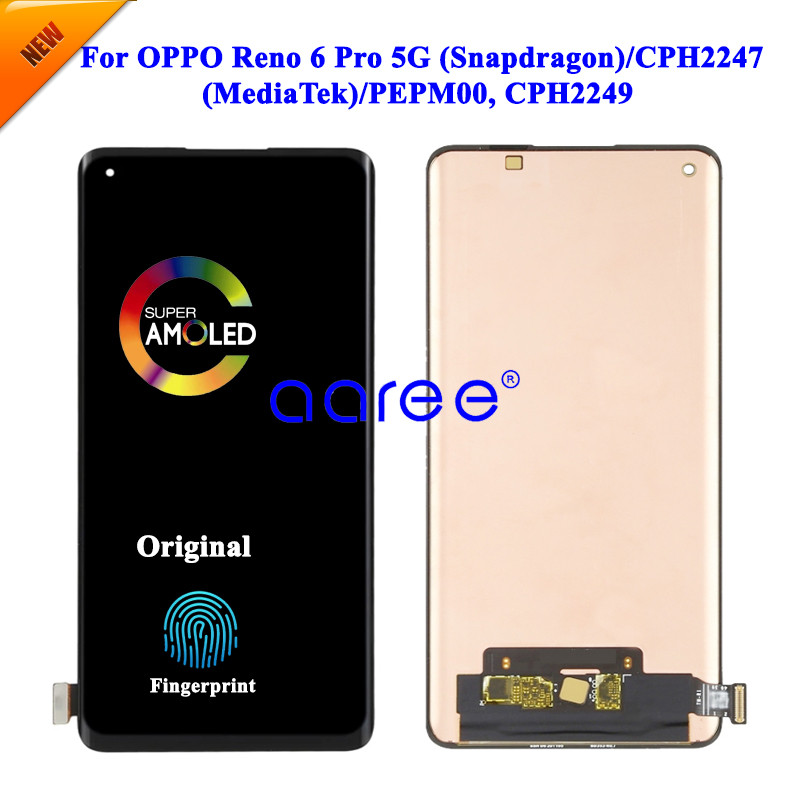 AMOLED LCD Screen Original For Oppo Reno 6 Pro 5G LCD  For Oppo Reno 6 Pro CPH2247 LCD Screen Touch 