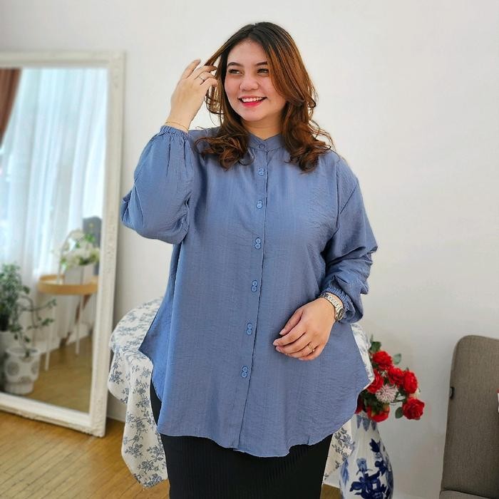 PREMIUM KEMEJA JUMBO LD 130 LD 140 CM ( HUMAIRA BLOUSE )