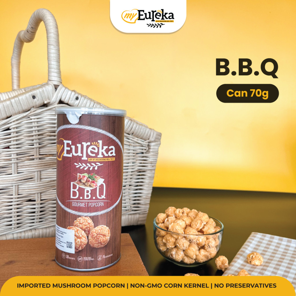 

Eureka Popcorn BBQ Can 70g Snack Cemilan Impor