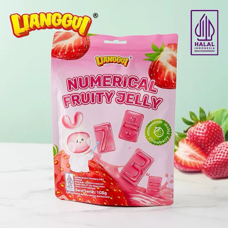 

Lianggui Numerical Fruity Jelly 108g Jelly Agar Rasa Anggut Mangga Strawbery