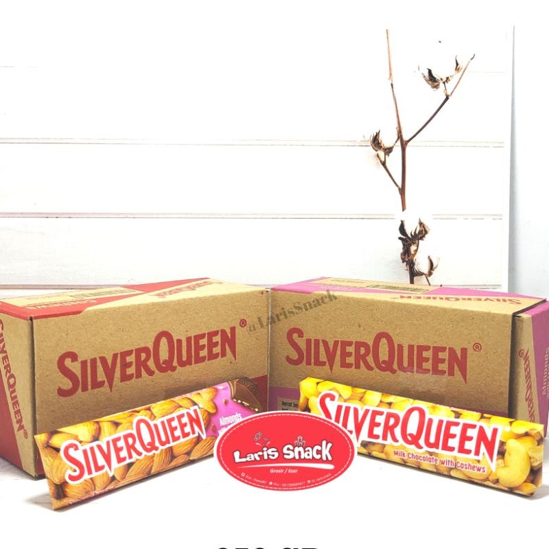 

SilverQueen Milk Chocolate Cashew Almonds Matcha 22-25gr (1 Box isi 10)
