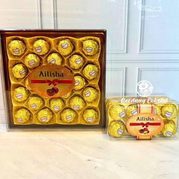 

Ailisha Chocolate Coklat Wafer Ball Box Shape Alishia Golden Chocolate 200g / 300g