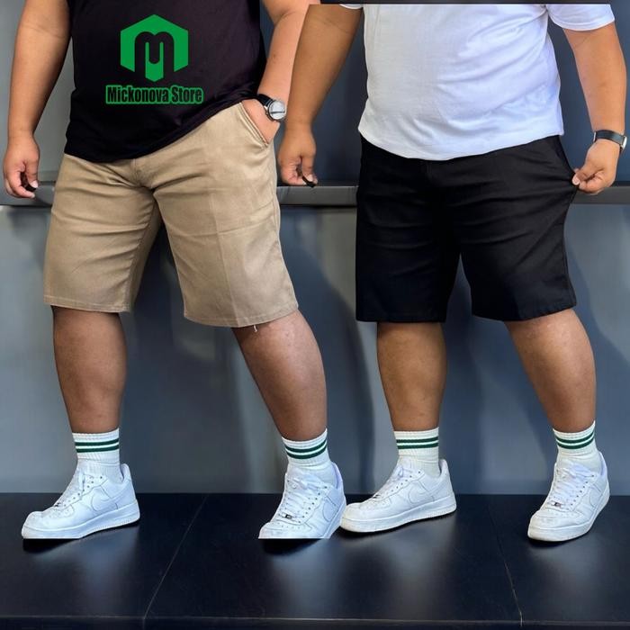 PREMIUM Celana Pendek Chinos Jumbo Pria Stretch Melar Big Size