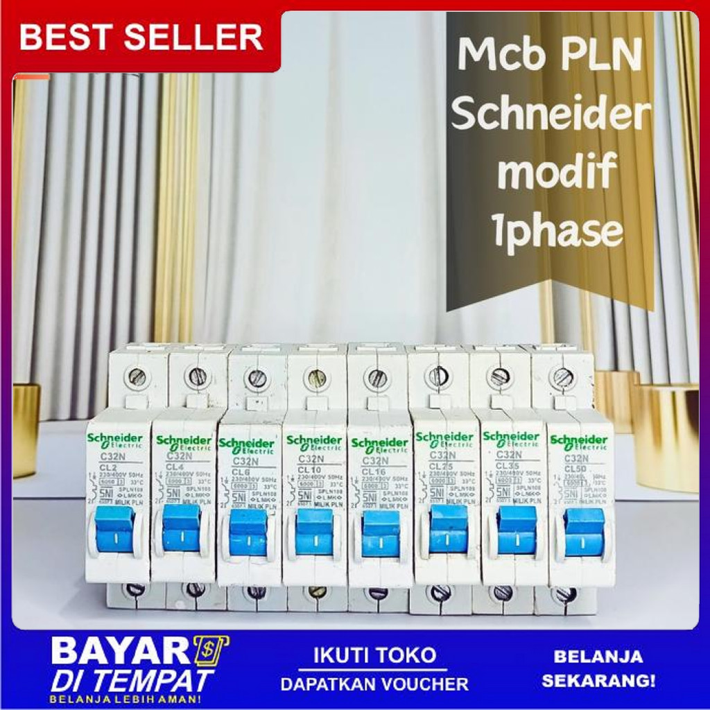 FREE ONGKIR MCB PLN SCHNEIDER MCB MODIF SCHNEIDER 6A MODIF 10A-50A MCB MODIF ANTI JEGLEK BISA COD