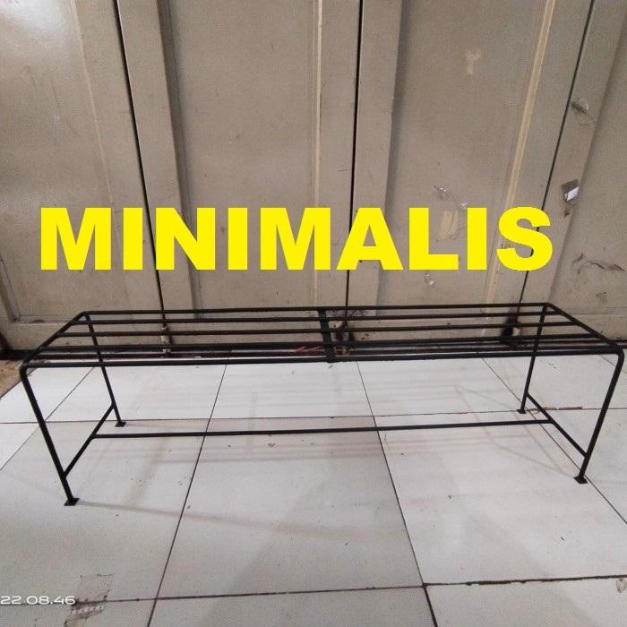 Rak pot bunga besi 1 susun, rak besi tanaman, rak besi 1 meter