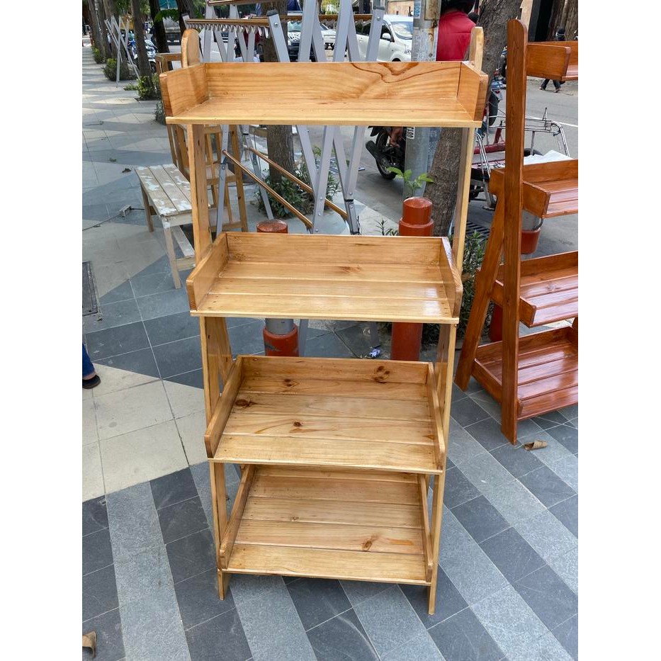 rak kayu susun 4 serbaguna