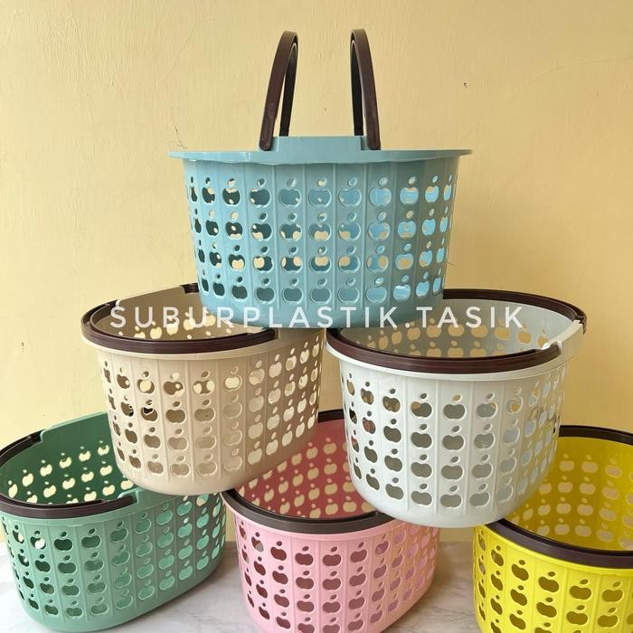 [6 pcs] Keranjang Jinjing Apel 25 cm Surya Plastik Tempat Penyimpanan Parsel Berkat Hajatan