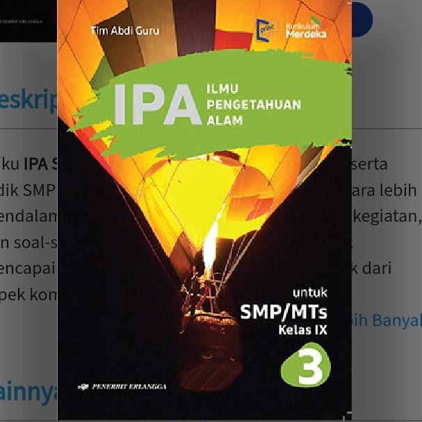 

PROMO IPA SMP KELAS 9 ERLANGGA KURIKULUM MERDEKA READY