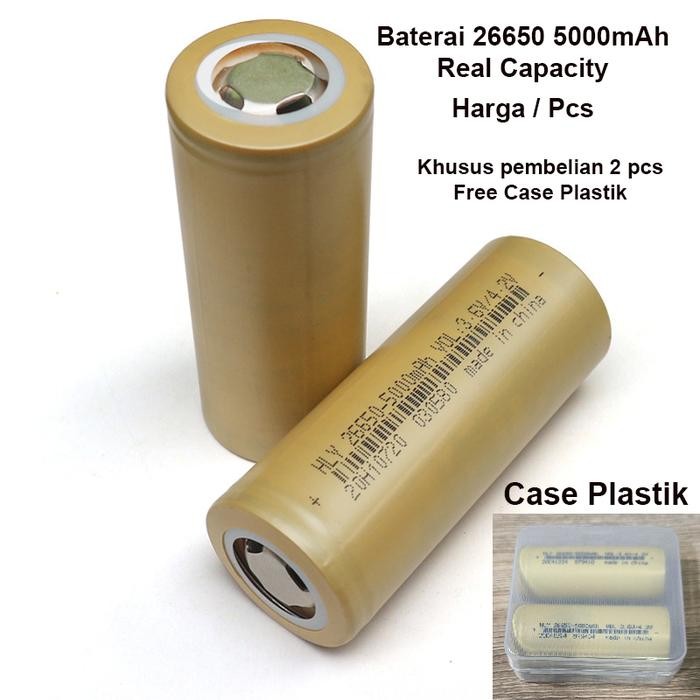 Baterai 26650 Hly 3,7Volt 5000Mah Authentic Real Kapasitas