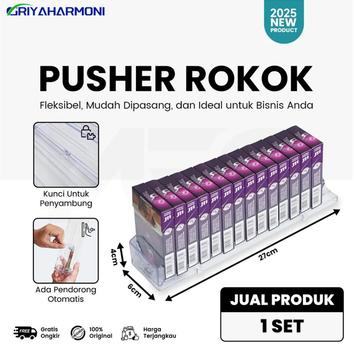 Pusher Rokok/ Tempat Rokok / Rak Rokok Akrilik / Pusher Display Akrilik