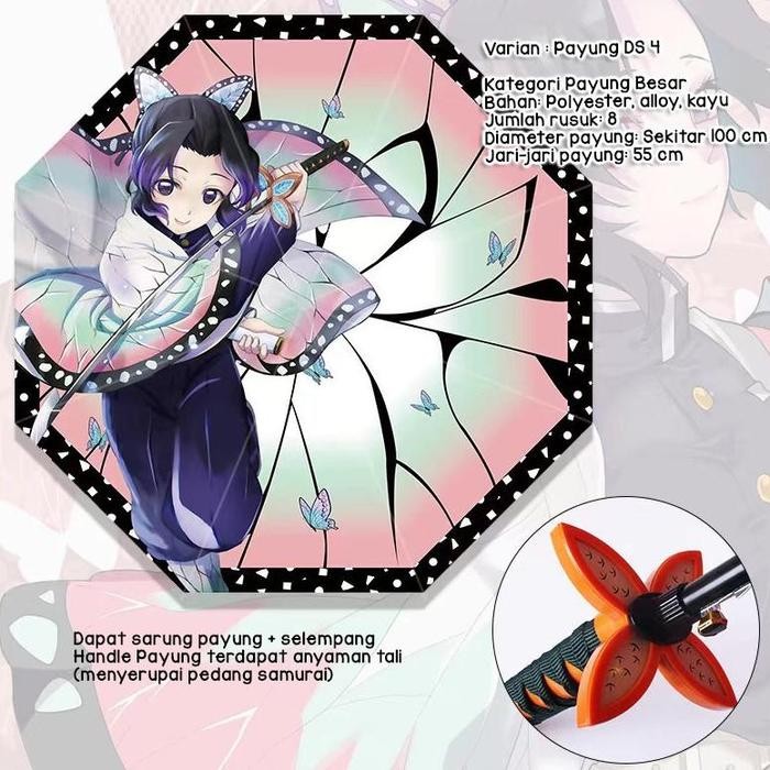 Payung UV Model Pedang Samurai Demon Slayer Payung Tanjiro Kamado Payung Anime Demon Slayer Payung