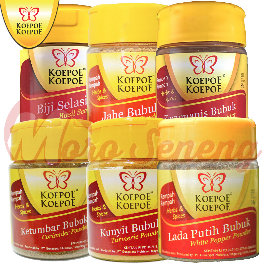 

Bumbu Rempah Masak Koepoe Kupu Bawang Putih Biji Selasih Ketumbar Kunyit Kayumanis Kayu Manis Jahe