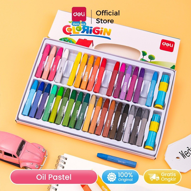 

Deli Oil Pastel 12/18/24/36 Warna Hexagonal Gratis Extender Rautan Warna Cerah 7205X
