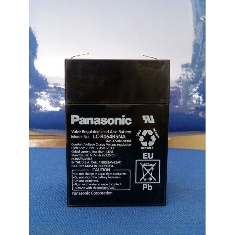 Baterai Aki Kering Vrla Panasonic 6V 4,5Ah / Lc-R064R5Na Ori Promo