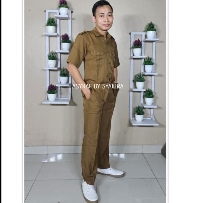 Seragam Pns Pria Khaki,Pdh Pemda,Seragam Dinas Pria Semi Wool