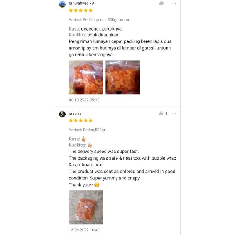 

Restokobar Keripik Kentang Balado Manis Kriuk Halal 250Gr