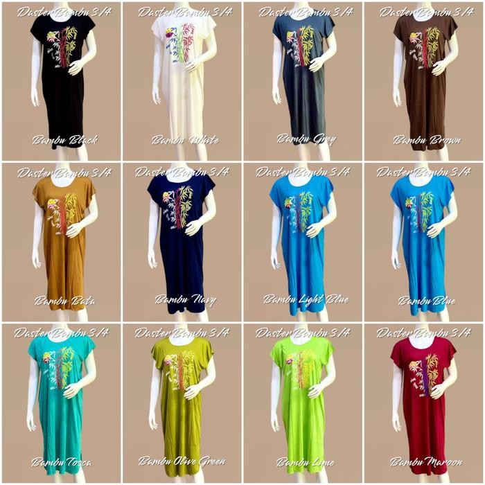 Daster Bali Bambu 3/4 Jumbo Oleh Oleh Khas Bali-Best Rayon Bali Wanita Kaos Motif Cantik Panjang