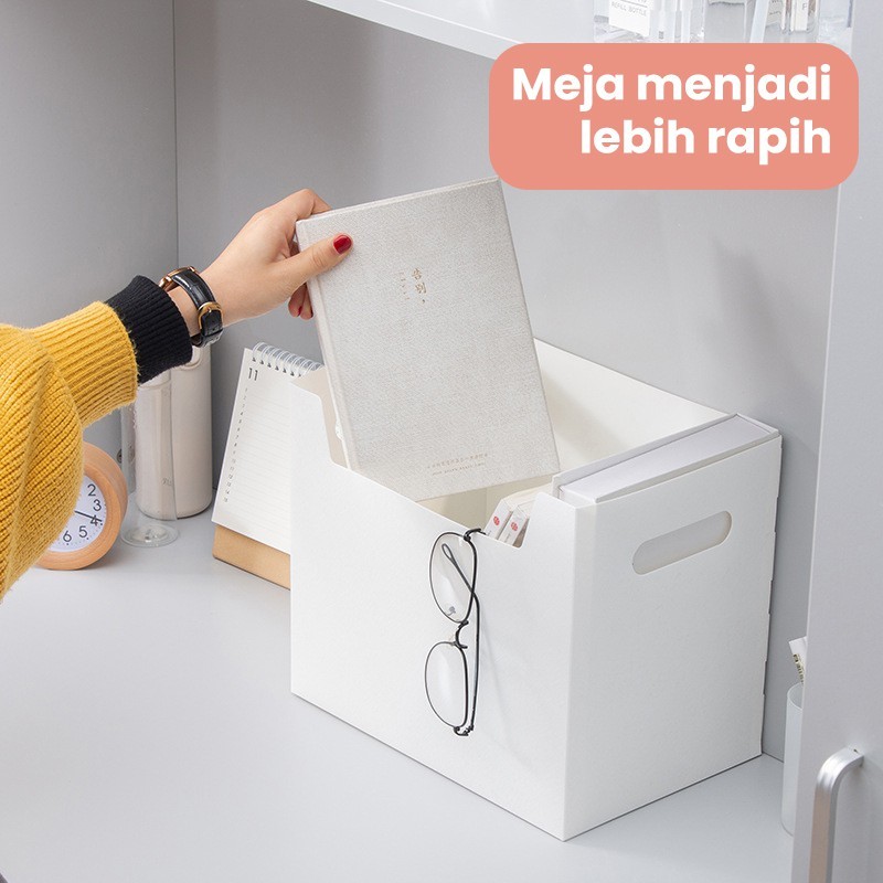 

KOTAK PENYIMPANAN SERBAGUNA PRAKTIS KOTAK BUKU PORTABEL MEJA KANTOR BUKU DESKTOP PENYIMPANAN
