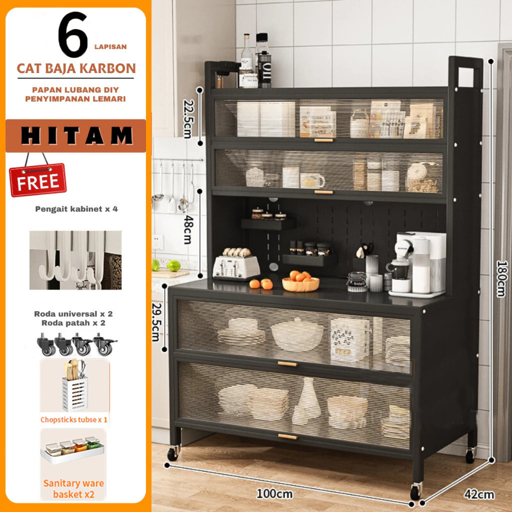 KargoLemari Dapur Lemari Piring Aluminium Rak Dapur Lemari Dapur Minimalis Besi Serbaguna Lemari