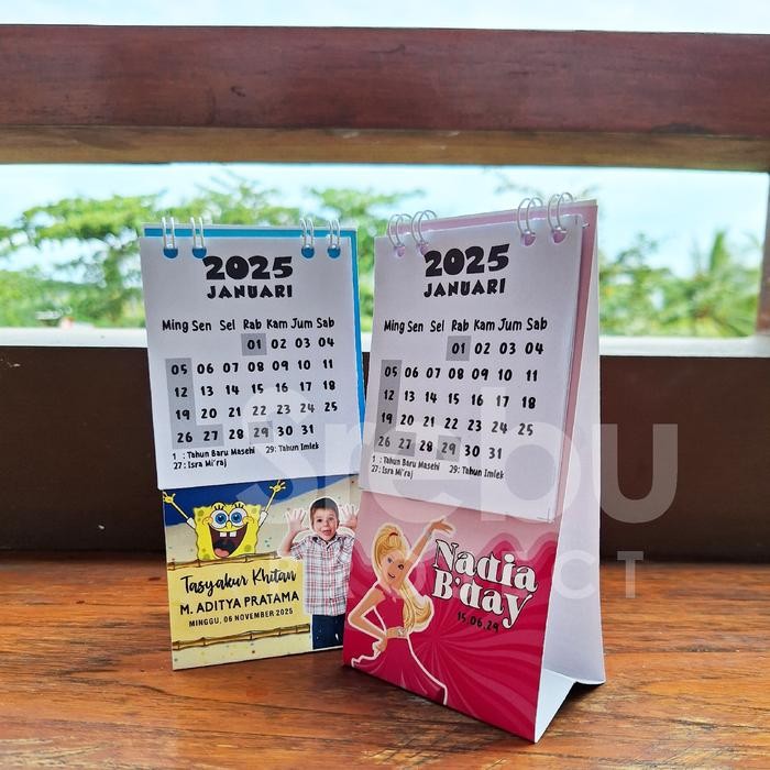 Tungtung Party (Isi 30 Pcs) Souvenir Kalender Duduk 2025 Besar/ Souvenir Pernikahan / Undangan