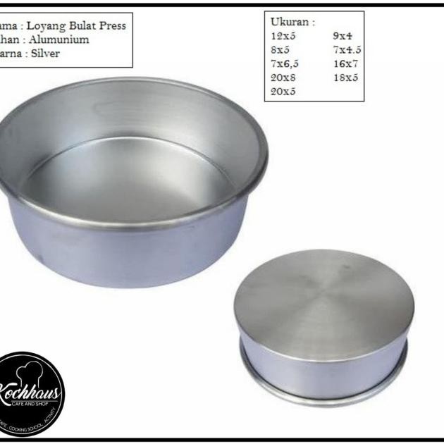 

Loyang Lokal Press Bulat Tanpa Sambungan 7Cm X 4.5Cm X 2.8Cm Tebal