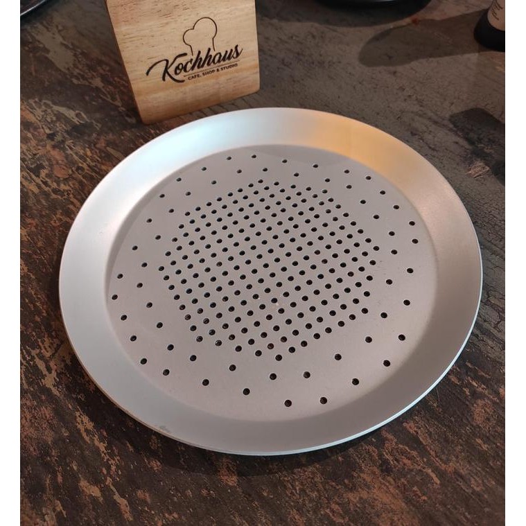 

Pizza Plate Aluminium 6,5" Loyang Pizza Tray Kecil 19Cm Berlubang