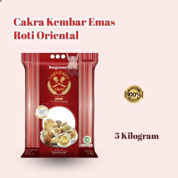 

Terlaris Tepung Cakra Kembar Emas Bogasari Premium Oriental 5 Kg