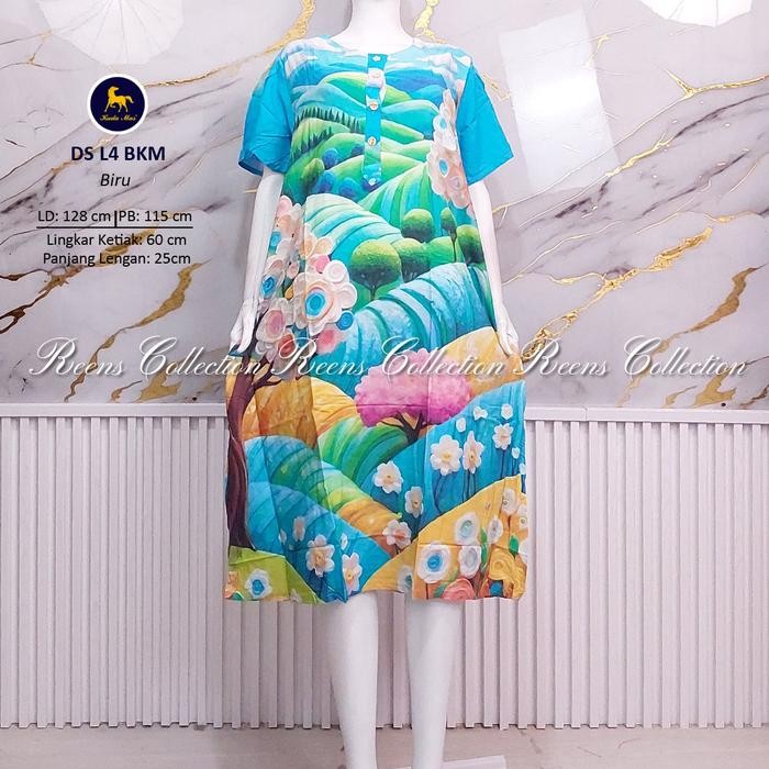 PREMIUM Daster L4 Jumbo Batik Kuda Mas LD 130cm Daster Rayon Busui Lengan Pendek Premium