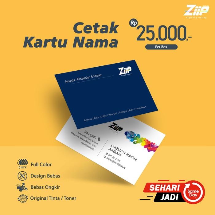 

Cetak Kartu Nama Kilat Full Colour - 1 & 2 Sisi
