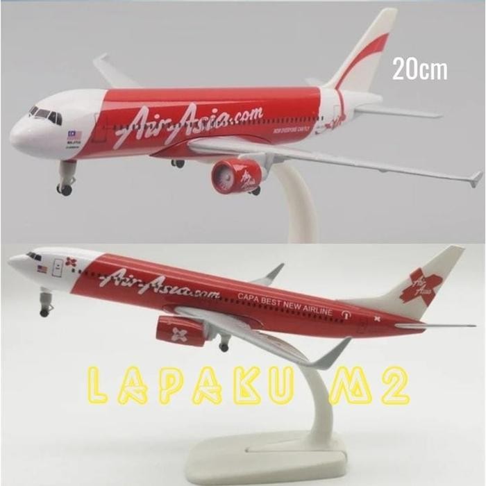 Mainan Pajangan Diecast Pesawat Air Asia X B.737 Air Asia A.320 Pesawat 20Cm