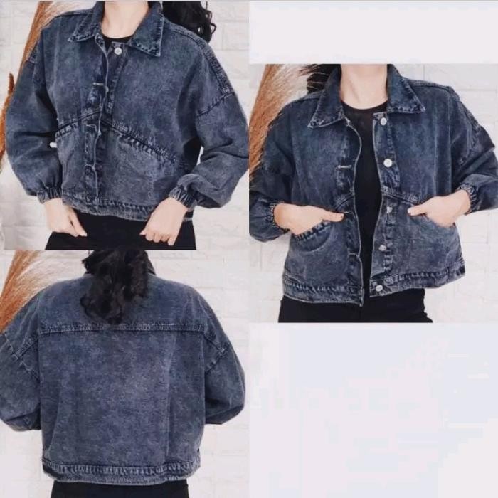 PREMIUM Jaket Oversize Vintage Jeans Wanita Import Jaket Cewek Korea Terbaru Kekinian Jaket Jins
