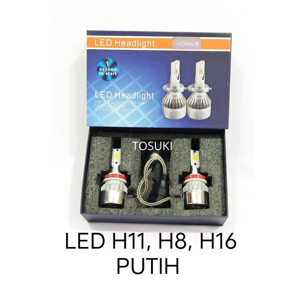 PREMIUM BOHLAM FOGLAMP LED H11 H16 H8 PUTIH AVANZA CALYA AGYA ,INOVA 2012 UP