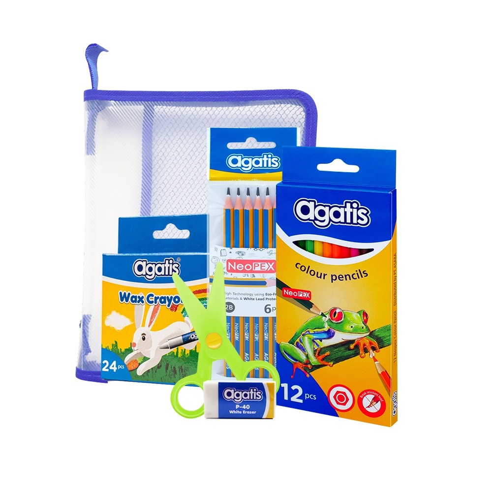 

LINDU Agatis - Paket Alat Tulis dan Mewarnai Sekolah TK/PAUD Isi Crayon Pensil Warna Gunting