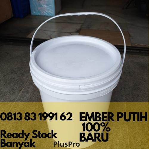 Bingah Product Ember Putih BARU 25 kg 20 L / pail Cat / Cupang / Putih s dg Tutup Quality