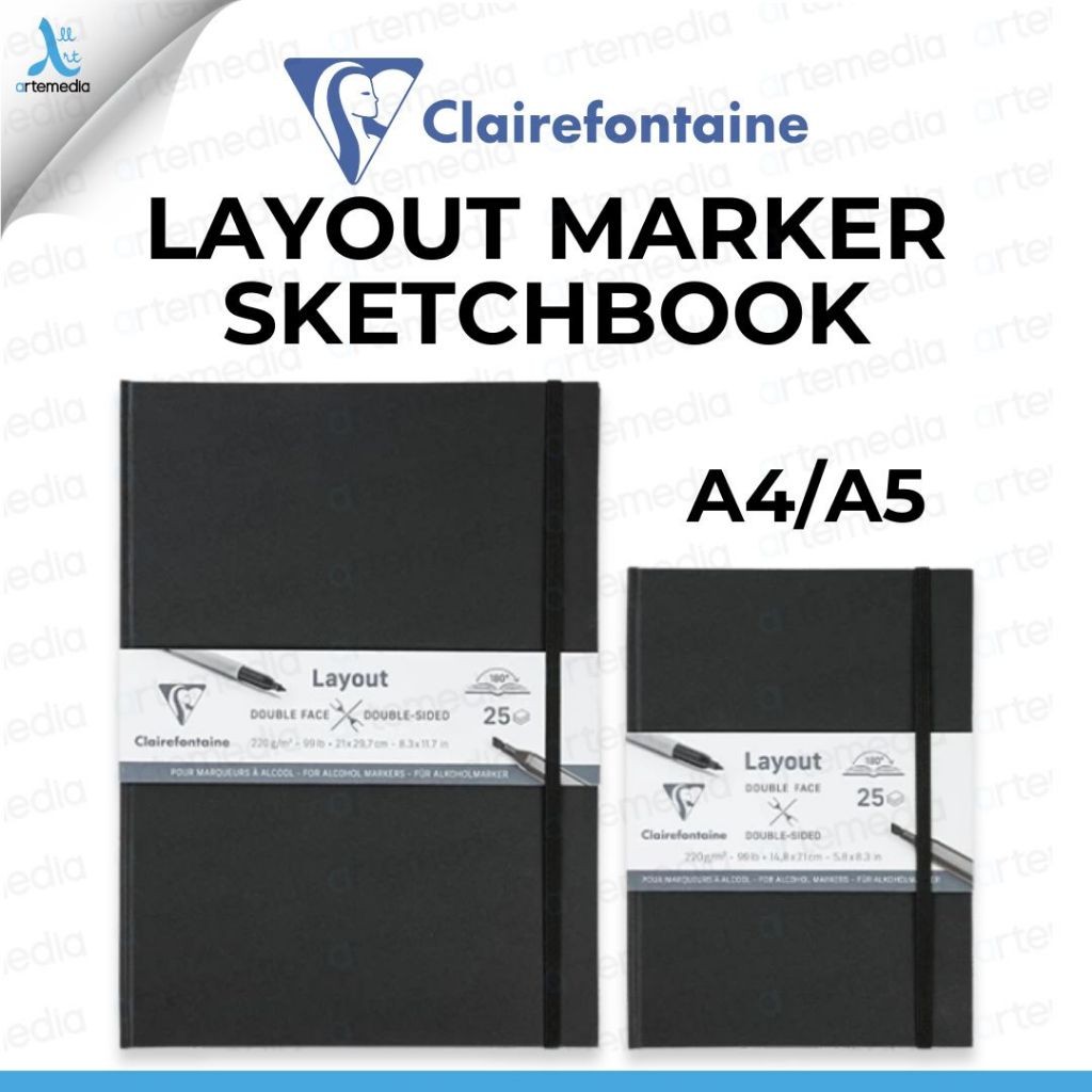 

LINDU Clairefontaine Layout Double Face Marker Paper Hard Bound Sketchbook